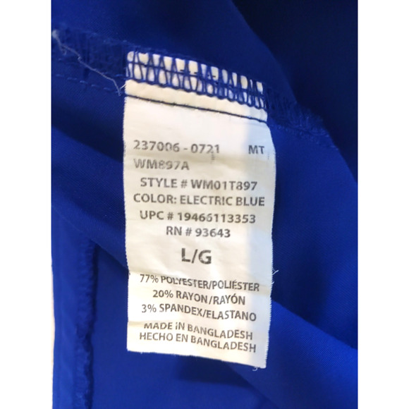 Scrub Star Ultimate Women's Scrub Top Blue Size Large Medical Nursing - Picture 5 of 7